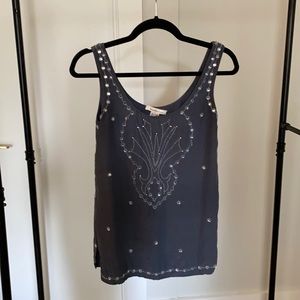 Silk grey jeweled Laundry shirt